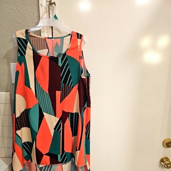 NWOT Temu Polychrome cover up/Tunic Sleeveless long hem XL - Picture 6 of 12